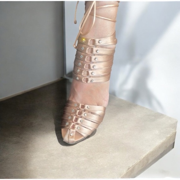 Tom Ford for Gucci iconic runway corset satin bamboo heels Sz. 7.5B - Picture 7 of 15